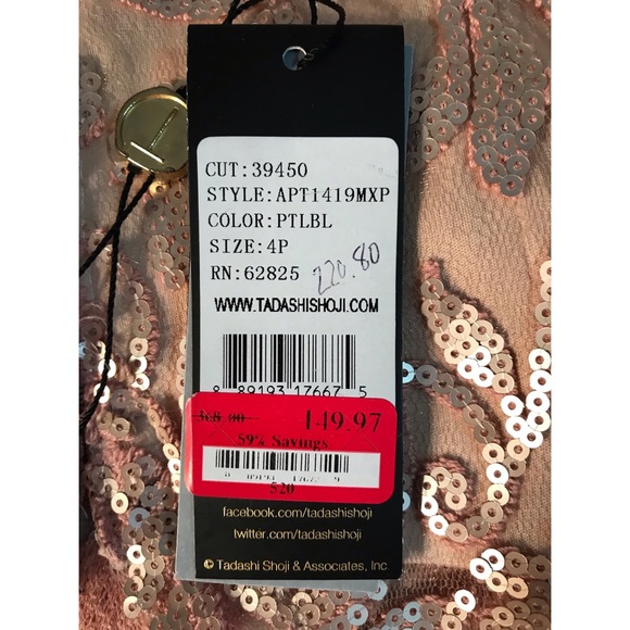 Tadashi Shoji Sequin Lace Formal Dress - Picture 5 of 6